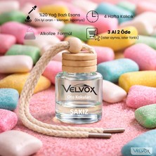 Velvox Sakız Oto Kokusu 8 ml Yağ Bazlı Uzun Süre Kalıcı Askılı Araç Kokusu