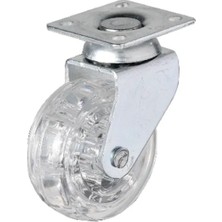 Erdo Ticaret 325 - 50X20 mm Şeffaf Makaralı Tablalı Teker 4 Adet