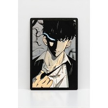 Saes Labs Solo Leveling Sung Jin-Woo Dekoratif 3D Mini Tablo 6x9 cm | Magnetli & Bantlı