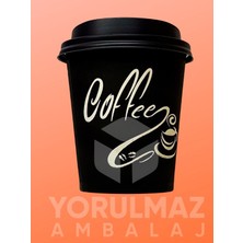 Yorulmaz Ambalaj 24’lü  8 Oz (220 Cc) Siyah Kapaklı Karton Bardak – Sızdırmaz Kapaklı, Sıcak & Soğuk Içecekler Için Dayanıklı Kullan At Kahve Bardağı