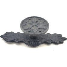 Erdo Ticaret Antika Tarz Dekoratif Pirinç Çiçek Düğme - 27X70 Mm, Oksit