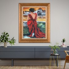 Giyense Altın Varaklı Çerçeveli Paspartulu Tablo SA794