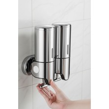 Paslanmaz Çelik 2x 500 ml Sabun, Duş Jeli, Şampuan Kullanımına Uygun SS304 Kalite