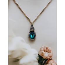 Fayra Accessories Kristal Taşlı Oval Kesim Kolye
