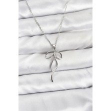 Ett 316L Çelik Zincir Gümüş Renk Fiyonk Model Kadın Kolye