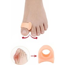 Sanal Trend 1 Çift Erkek Ten Rengi Yüzüklü Ayak Başparmak Ayırıcı Silikon Çekic Parmak Düzeltici Makara