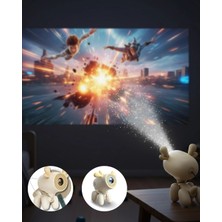 Flamex Döner Başlıklı Akıllı Projeksiyon HDMI USB Tf Girişli