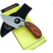 Shoplet Eco Lounge Browning 087 Yüzme Kamp Bıçak 16 cm - Ahşap Sap, Özel Kılıflı