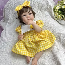 LunaDefano 19 Inch 48 cm Full Vinil Reborn Bebek Mira Nur – Gerçekçi El Yapımı Oyuncak – Saç Ekimi – Bayram & Doğum Günü Hediyesi