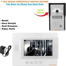 7 Inç Görüntülü Diafon Sistemi Renkli +Ses ve Kapı Açma (Tek Daireler ve Ofisler Için)