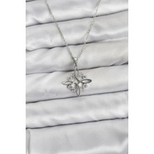 Ett 316L Çelik Zincir Gümüş Renk Sonsuzluk Model Zirkon Taşlı Kadın Kolye