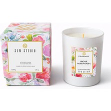 Sum Studıo Gül Manolya Kokulu Pamuk Fitilli Doğal Mum 180 gr