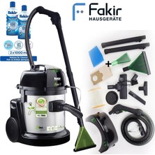 Fakir 1600WAAT Yüksek Performanslı Islak & Kuru Halı Koltuk Süpürme ve Yıkama Makinesi + 2 Lt Halı Şampuanı