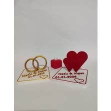 Kişiye Özel Isimli ve Tarihli Dekoratif Stant - Söz Nişan & Yıldönümü Hediyesi 3D Baskı Obje