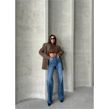 DENİKK Trend Özel Tasarım Bol Paça Rahat Kalip Palazzo Pantolon 25