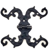 Shoplet Eco Lounge Antika Tarz Dekoratif Pirinç Süslü Menteşe - 100X90 Mm, Oksit