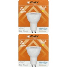 Avarson (2 Adet) Osaka 7W (50W) Sarı Işık (3000K) GU10 Duylu LED Spot Ampul