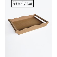 Yegane Concept Ham Mdf, Boyanabilir Dikdörtgen Gondol Tepsi, 33x47 cm
