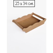 Yegane Concept Ham Mdf, Boyanabilir Dikdörtgen Gondol Tepsi, 25X34 cm