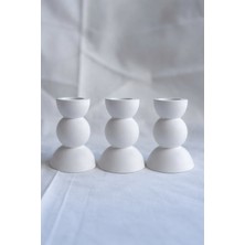 Lethe Studio Design 3'lü Dekoratif Şamdan Mumluk Seti Roma Sütun Şamdanlık, Vernikli Şamdan (Mumlar Dahil Değil)