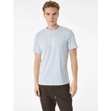 Koton Baskılı Mavi Erkek T-Shirt 6SAM10042MK