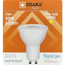 Avarson (1 Adet) Osaka 7W (50W) Sarı Işık (3000K) GU10 Duylu LED Spot Ampul