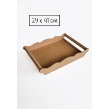 Yegane Concept Ham Mdf, Boyanabilir Dikdörtgen Gondol Tepsi, 29X41 cm
