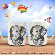 Asilmeydan Karakalem Köpek Çizimi Sevimli Hayvan Çocuklar İçin Hediyelik Kupa Bardak
