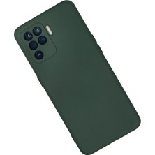 Newface Oppo Reno 5 Lite Kılıf Nano Içi Kadife Silikon - Koyu Yeşil