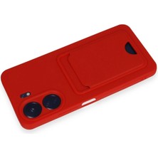Newface Xiaomi Redmi 13C Kılıf Kelvin Kartvizitli Silikon - Kırmızı