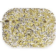 Newface Airpods Pro 2 (2.nesil) Luz Taşlı Kılıf - Gold