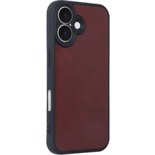Newface Iphone 16 Kılıf Aras Deri Kapak - Bordo