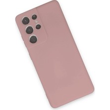 Newface Samsung Galaxy S21 Ultra Kılıf Nano Içi Kadife Silikon - Pudra