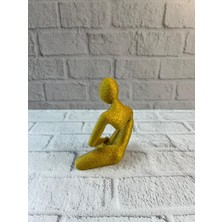 Dekoratif Sarı Insan Figürü Modern Masa ve Raf Süsü