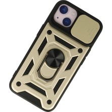 Newface Iphone 15 Kılıf Pars Lens Yüzüklü Silikon - Gold