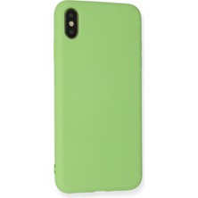 Newface Iphone Xs Max Kılıf Nano Içi Kadife Silikon - Açık Yeşil
