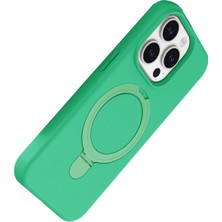Newface Apple Iphone 15 Pro Max Regal Magsafe Standlı Kapak - Yeşil