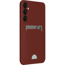 Newface Samsung Galaxy S24 Fe Kılıf Kelvin Kartvizitli Silikon - Bordo