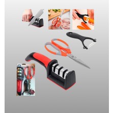 Profesyonel Mutfak Makas Seti – Kesim Makası + Soyacak + Bileyici