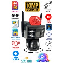 Venas Iki Kameralı Sim Kartlı 4g Sesli Alarmlı Solar Panelli Güvenlik Kamerası