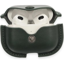 Newface Airpods 3 (3.nesil) Çanta Deri Kılıf - Haki Yeşil