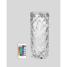 Kristal Rgb LED Masa Lambası – Renkli Kumandalı Işık, Dekoratif ve Enerji Tasarruflu