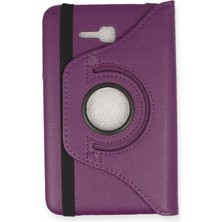 Newface Samsung Galaxy T110 / T113 Tab 3 Lite 7 Kılıf 360 Tablet Deri Kılıf - Mürdüm