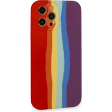 Newface Iphone 12 Pro Kılıf Ebruli Lansman Silikon - Kırmızı-Mor