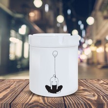 Asilmeydan Balon Kafa İnsan Küllük İllüstrasyon Baskılı Kül Tablası K-35