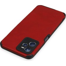 Newface Realme C35 Kılıf Loop Deri Silikon - Kırmızı