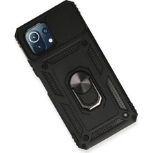 Newface Xiaomi Mi̇ 11 Lite Kılıf Pars Lens Yüzüklü Silikon - Siyah