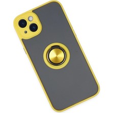 Newface Iphone 14 Kılıf Montreal Yüzüklü Silikon Kapak - Sarı