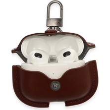 Newface Airpods 3 (3.nesil) Çanta Deri Kılıf - Kahverengi