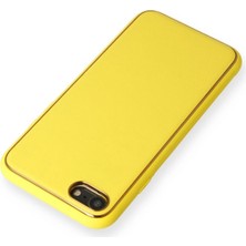 Newface Iphone 7 Kılıf Coco Deri Silikon Kapak - Sarı